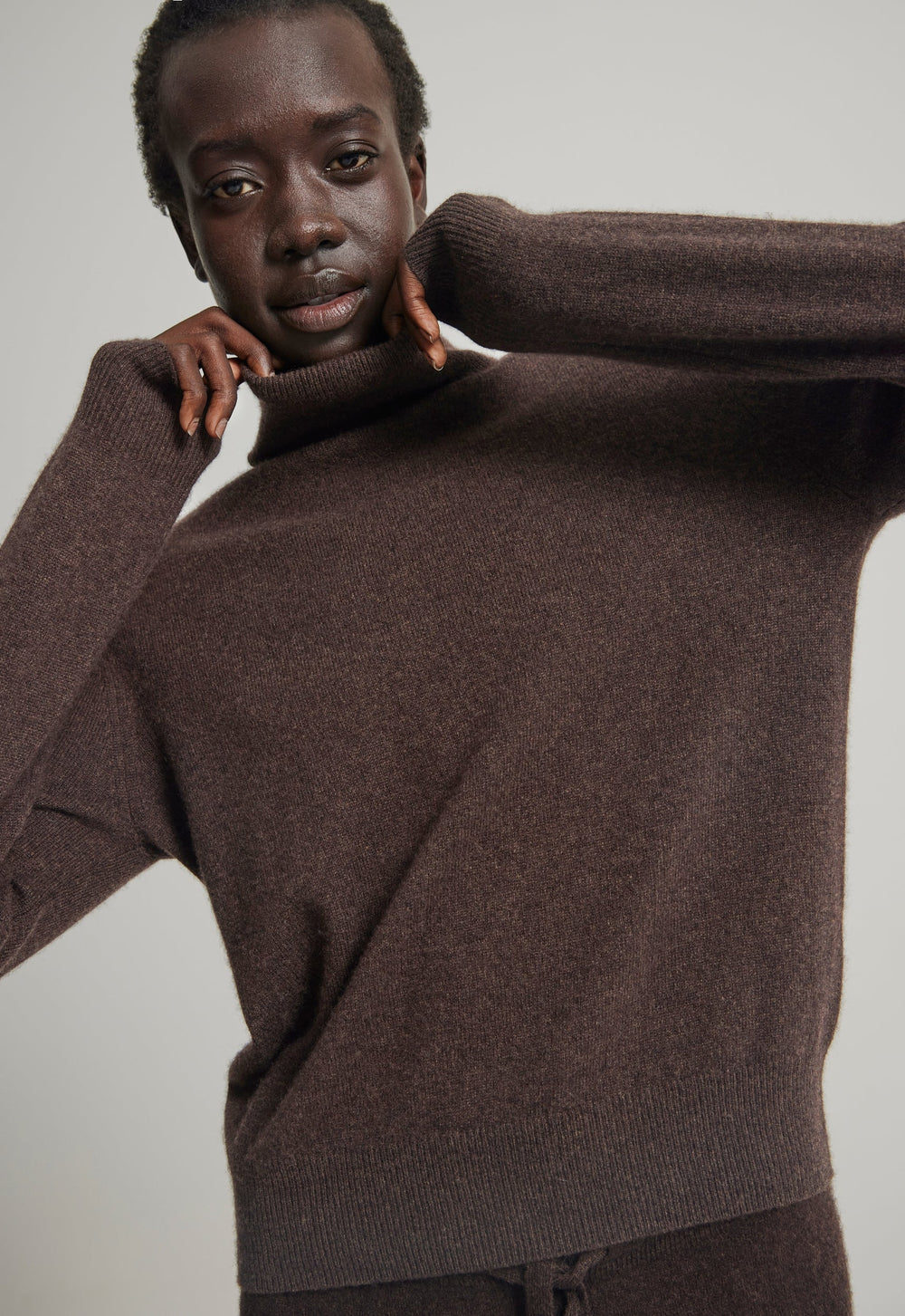 Jac+Jack COLLINS CASHMERE SWEATER in Peppercorn Marle